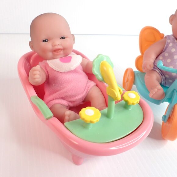 Berenguer Lil Cutesies Vinyl Babies 5 Inch Mini Dolls Lot Tricycle Bath - Picture 2 of 12